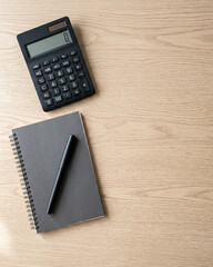 calculator and notebook
