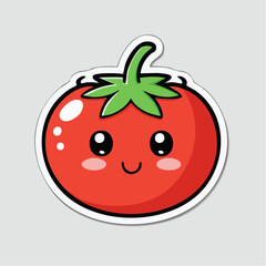 Obraz premium Cute Kawaii Tomato Character Sticker