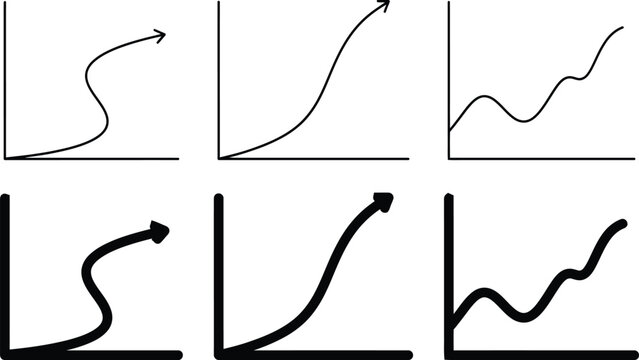 Growth curve variations illustrating different development patterns and trajectories