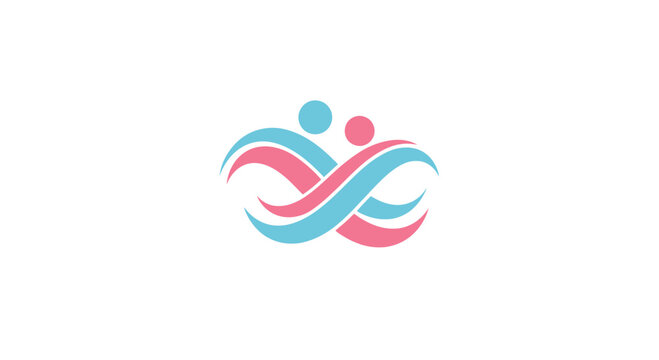 Abstract Intertwined Figure Logo, Illustrating Unity, Connection, And Collaborative Endeavors