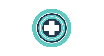 Fototapeta premium Abstract Medical Symbol Representing Health, Wellness, And Healthcare, In Circles Around Cross