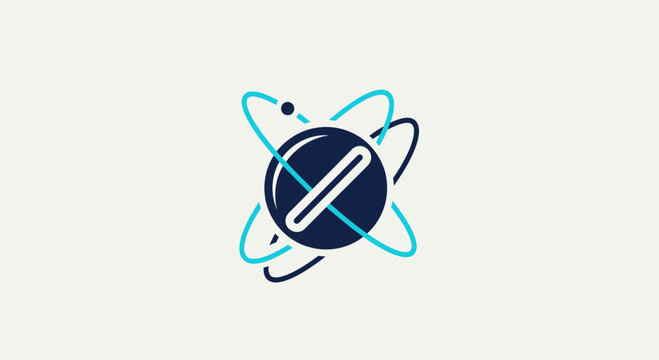 Abstract Science Symbol Representing Technology and Discovery with Orbital Elements