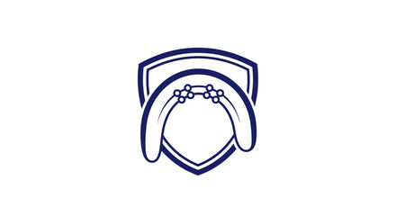 Obraz premium Abstract Shield With Controller Symbol for Digital Safety and Gaming Design