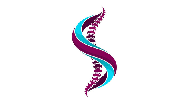 Abstract Spine Symbol Suggesting Healthy Alignment, Medical Therapy, or Chiropractic Care Concept