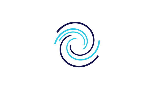 Abstract Spiraling Lines Representing Energy, Rotation, and Dynamic Movement On White