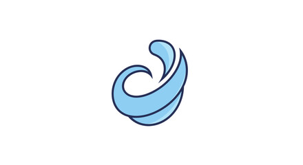 Fototapeta premium Abstract Swirl Logo: Fluid Design with Blue Color and Rounded Shapes for Branding