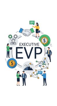 Executive EVP Concept Depicting Business Strategy and Growth.