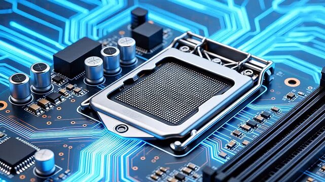 Closeup of a computer motherboard