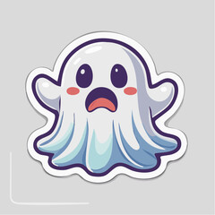 Obraz premium Cute Kawaii Ghost Sticker