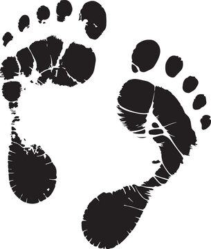 Black baby footprints on clean surface