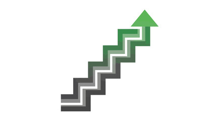 Fototapeta premium Ascending Arrow Symbolizing Growth and Development on White Background