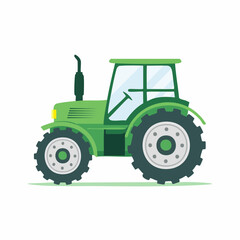Obraz premium Green Tractor Illustration