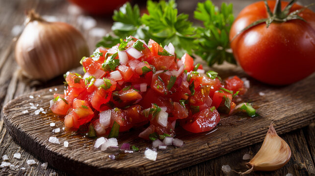 bruschetta with tomatoes and basil