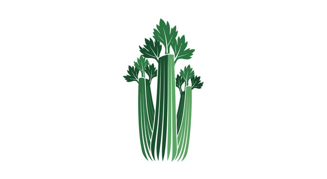 Celery Stalks Illustration, Green Vegetables In A Simple And Clean Design Artwork