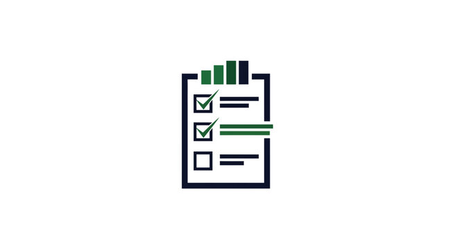 Business Plan Icon Representing Analysis Checklist and Rising Statistics Graphic