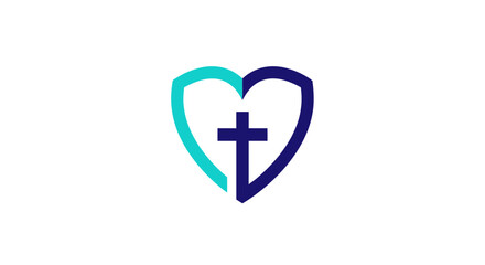 Obraz premium Christian Heart Symbol Representing Faith, Devotion, and Spiritual Love in Modern Design