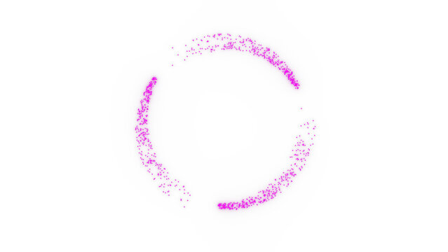 Pink glowing particles reloading circle ring isolated on transparent background