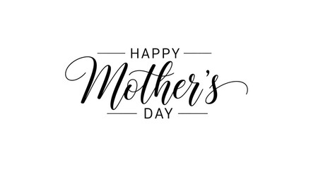 Naklejka premium Happy Mothers Day elegant script lettering on white background