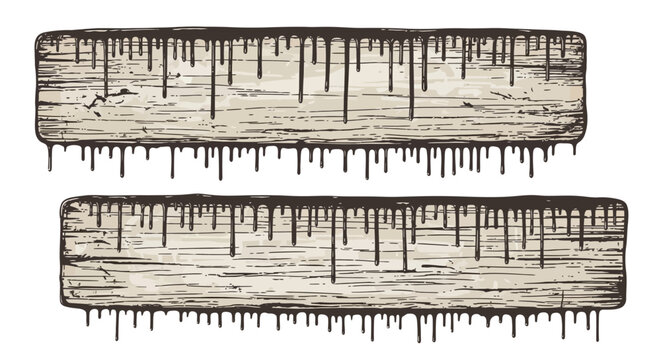 Wooden Rulers with Dripping Wax.