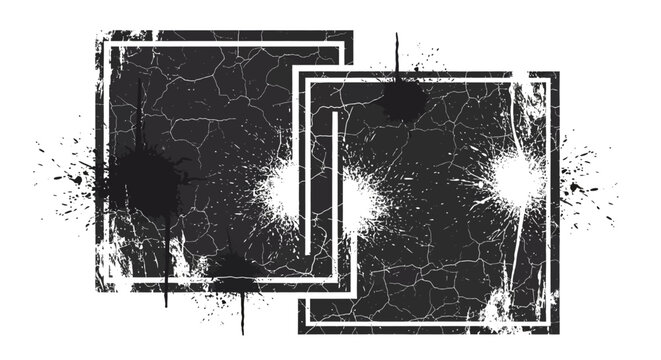 Black and white abstract square shapes.