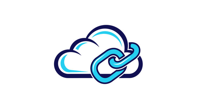 Cloud Computing Icon Showing Link Between Storage And Data, Vector Illustration Presenting