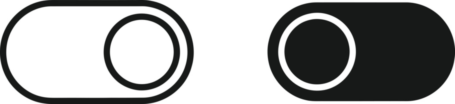 Two toggle switches showing off and on states for web interface and mobile application settings control