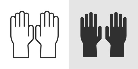 Fototapeta premium Surgical Gloves Icon representing medical hygiene, hand protection, sterile procedures, and safety in healthcare environments.