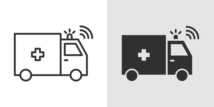 Smart Ambulance Icon representing advanced emergency medical services equipped with modern technology, real time tracking, and rapid patient care response systems.