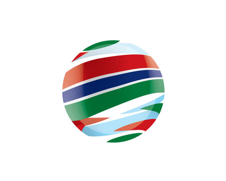 The Gambian flag in an abstract sphere