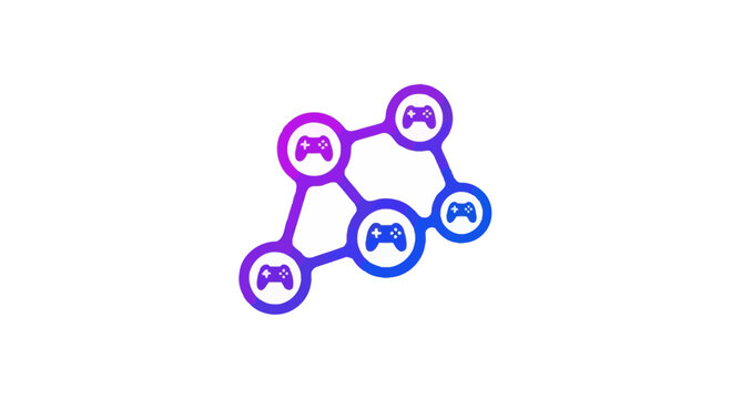 Connected Gaming Network Illustration Depicting Online Multiplayer Gameplay And Community