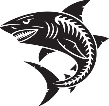 Aggressive great white shark vector illustration
