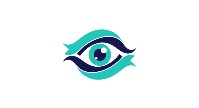 Creative Eye Logo Design with Teal and Navy Elements Focused on Vision and Observation
