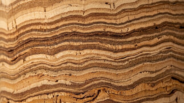 Cork Cross-Section Layered Macro Texture