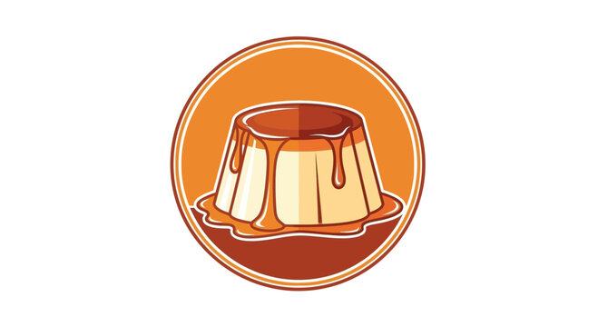 Delicious Creme Caramel Dessert Art Illustrating a Delightful Baked Treat for Food Designs
