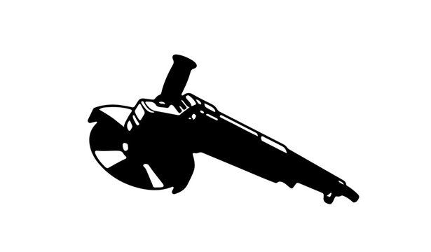 Power Tool Angle Grinder Silhouette for Construction and Metalwork