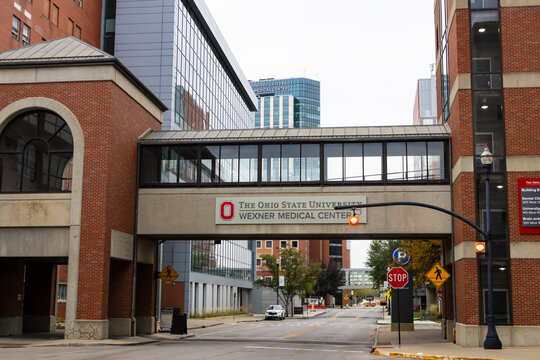 The Ohio State University Wexner Medical Center bridge over street