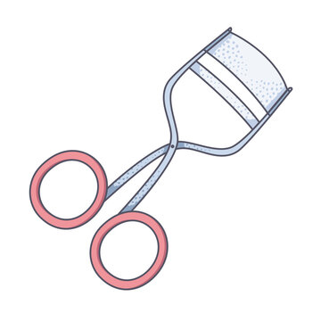 hand-drawn illustration of an eyelash curler