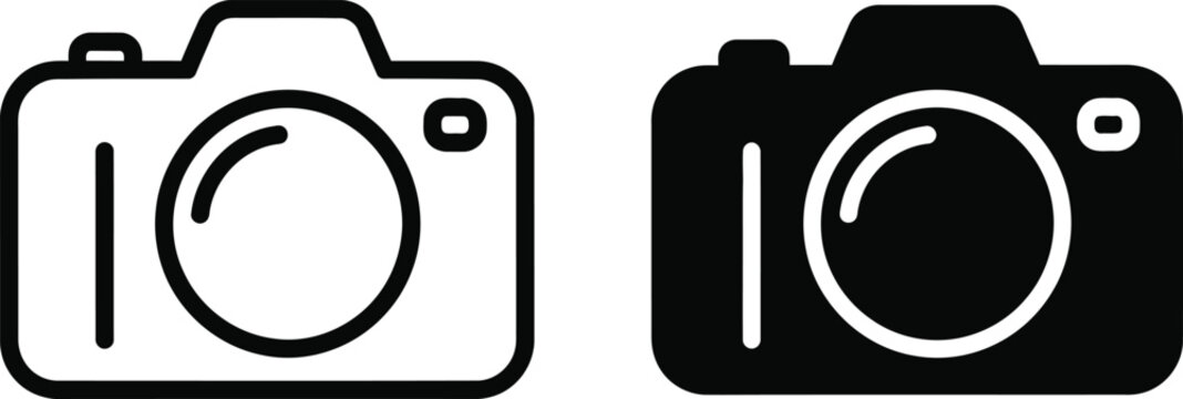 Two simple calculator icons for financial calculations and basic accounting math operations on digital platforms