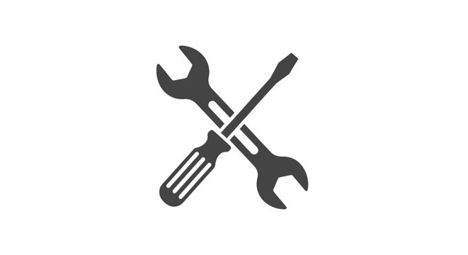 Crossed Wrench and Screwdriver Tools.