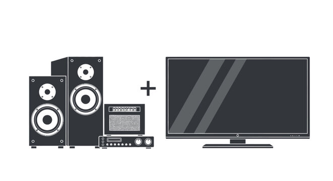 Television with home theater system.