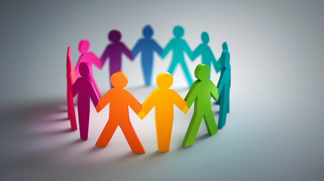 Multiracial diverse communities concept representing unity, inclusion, and shared humanity in a colorful visual. Multiracial diversity, community unity, inclusion concept, shared