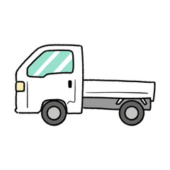 Fototapeta premium 軽トラックのシンプルかわいいイラスト