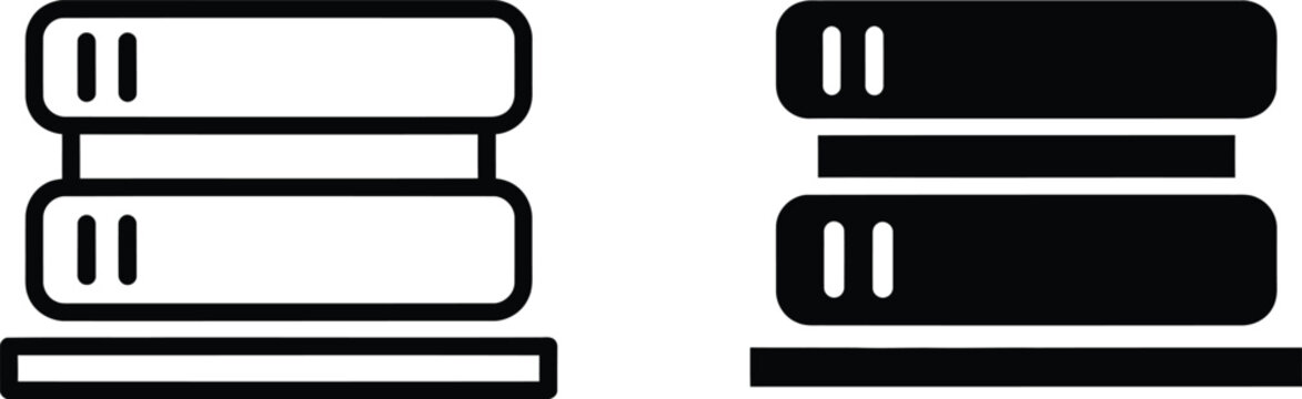 Set of two computer server hardware icons for network infrastructure and data storage management systems display