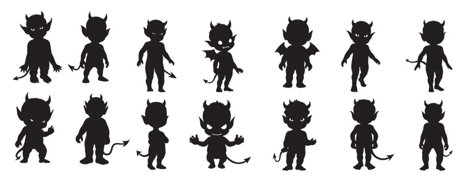  little devil silhouette white background