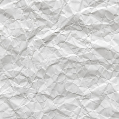 Fototapeta premium Crumpled white paper texture background with wrinkles and creases