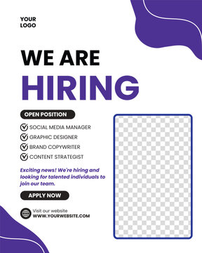 Modern Job Vacancy Poster Template with Professional Geometric Design