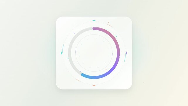 Loading animation, colorful circular progress bar, white background, UI element, motion graphics