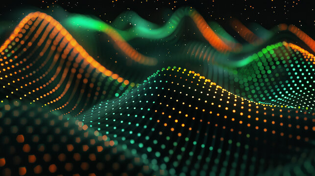 Abstract colorful dots pattern with vibrant wave effect