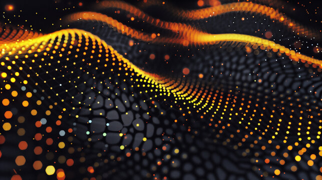 Abstract colorful dots pattern with vibrant wave effect