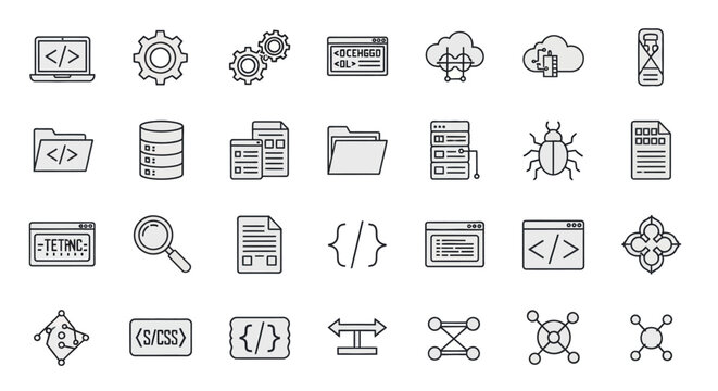 Collection of Software Development and Web Programming Icons